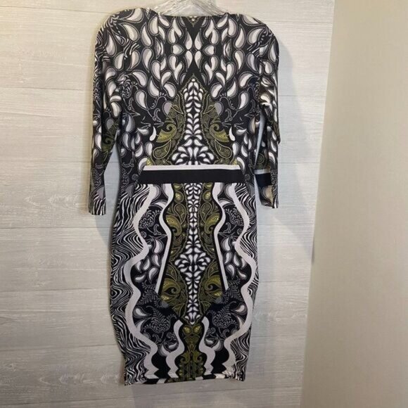 GoodTime‎ USA Women's Jewel Neck Bodycon Geometric Midi Dress - Picture 4 of 6